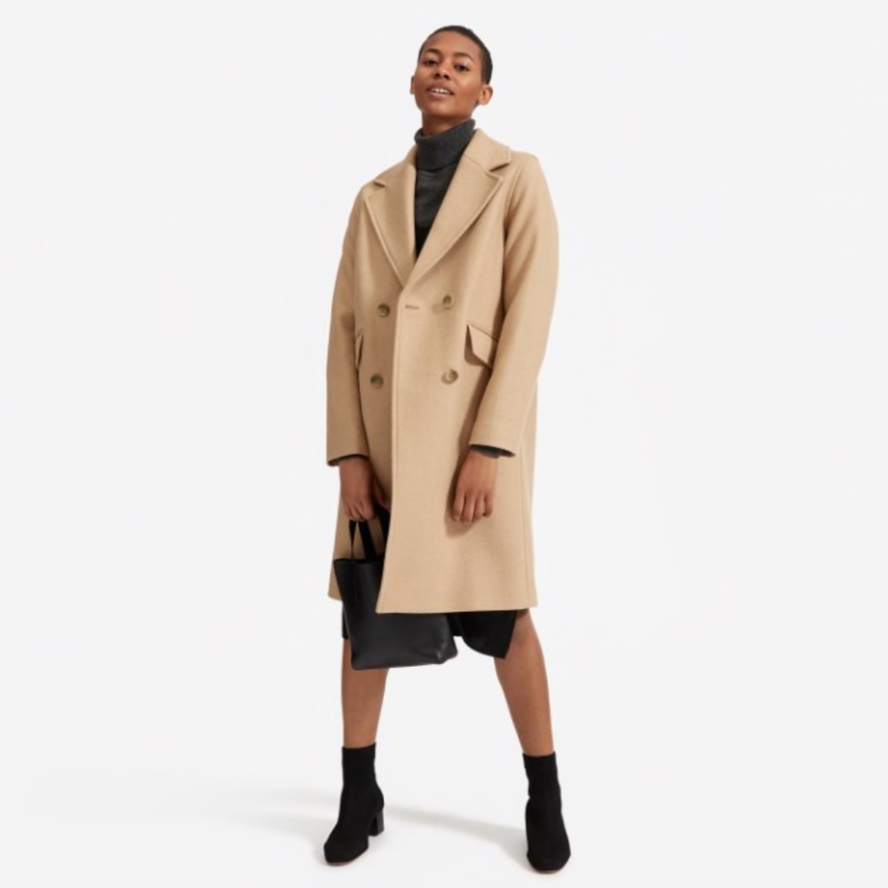 NWT Everlane The Italian ReWool Overcoat 16 Everlane Camel Coat